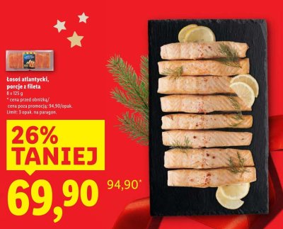 Łosoś atlantycki porcje z fileta promocja w Lidl