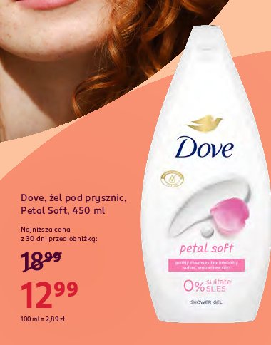 Żel pod prysznic petal soft Dove promocja w Rossmann