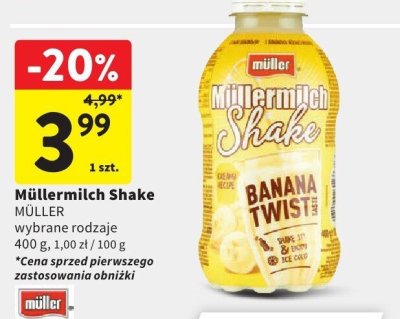 Müllermilch Shake MÜLLER wybrane rodzaje promocja w Intermarche