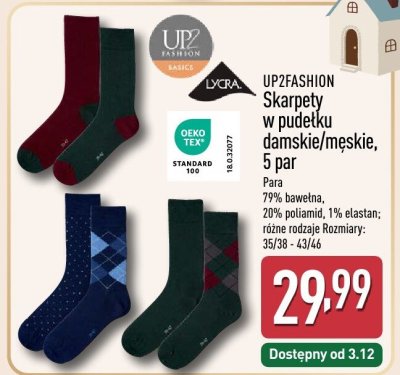 Skarpety w pudełku damskie/męskie 5 par promocja w Aldi