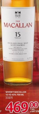 Whisky Macallan 15 YO 43% 700 ML promocja w Selgros