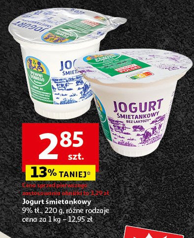 Jogurt śmietankowy Auchan pewni dobrego promocja