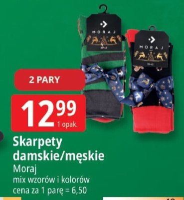 Skarpety damskie/męskie Moraj promocja w Leclerc