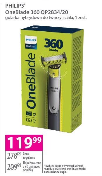 Golarka hybrydowa qp2834/20 Philips oneblade promocja