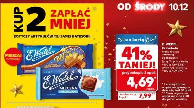 Czekolada E. Wedel różne rodzaje 100-80 g promocja w Kaufland