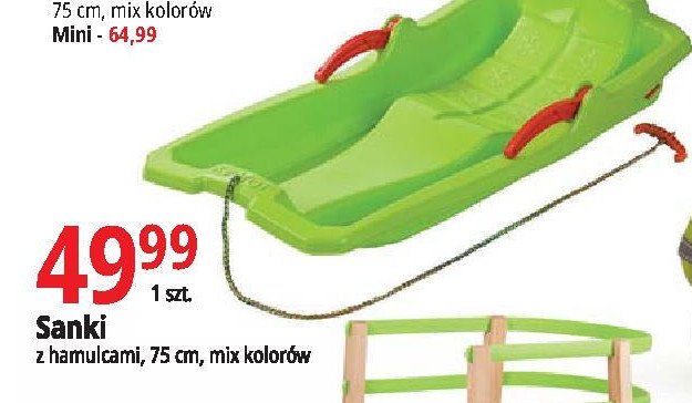 Sanki plastikowe dwoma z hamulcami promocja