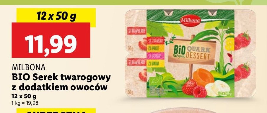Serek twarogowy z owocami Milbona promocja