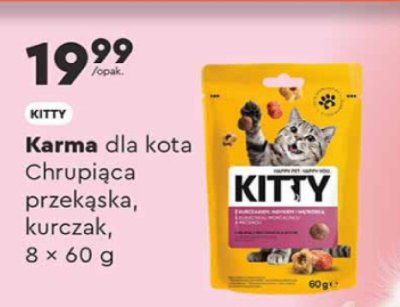 Karma dla kota chrupiąca przekąska kurczak Kitty promocja w Biedronka
