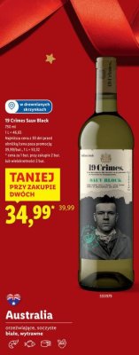 Wino 19 Crimes Sauv Blanc promocja w Lidl