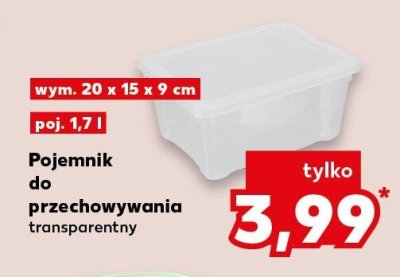 Pojemnik do przechowywania transparentny 20x15x9 cm promocja w Kaufland