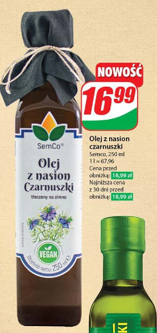 Olej z nasion czarnuszki Semco promocja w Dino