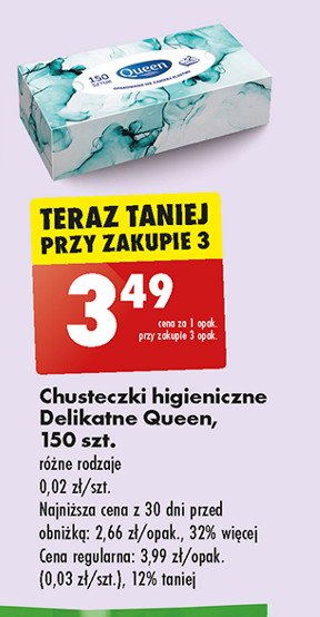 Chusteczki higieniczne Queen promocja