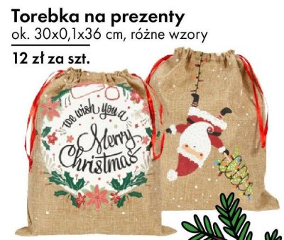 Torebka na prezenty ok. 30x11x36 cm, różne wzory promocja w Tedi