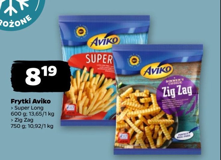 Frytki karbowane Aviko zig zag promocja w Netto