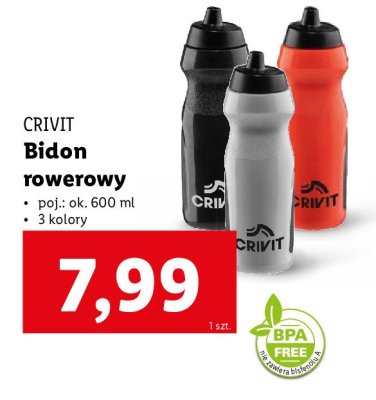 Bidon rowerowy 600 ml szary Crivit promocja