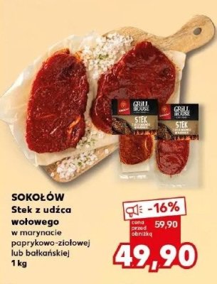 Stek z ud藕ca wo艂owego w marynacie paprykowo-zio艂owej Soko艂贸w grill house promocja