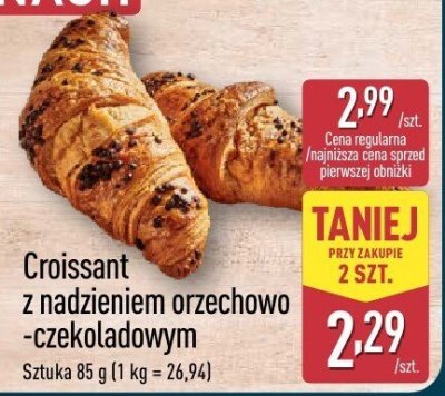 Croissant z nadzieniem orzechowo-czekoladowym promocja w Aldi