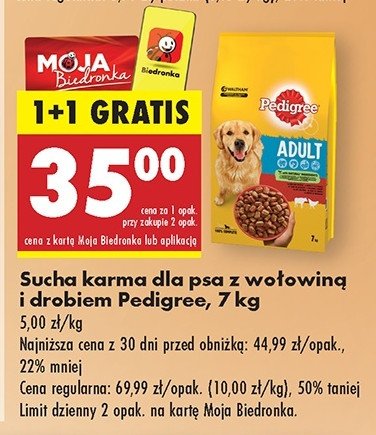 Karma dla psa z wołowiną Pedigree promocja w Biedronka