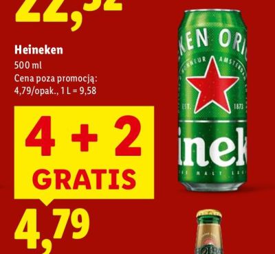 Piwo Heineken 500 ml promocja w Lidl