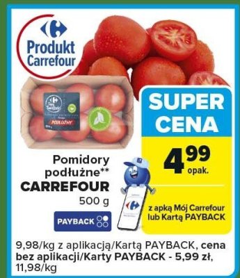 Pomidory podłużne Carrefour 500g promocja w Carrefour Express