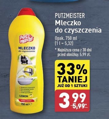 Mleczko do czyszczenia lemon Putzmeister promocja w Aldi