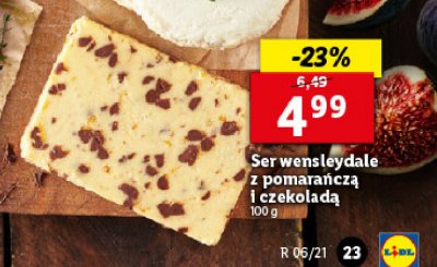Ser wensleydale z pomarańczą i czekoladą Deska serów lidla promocja
