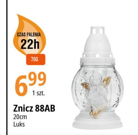 Znicz nagrobkowy 88ab Luks promocja w Leclerc