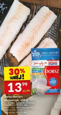 Dorsz filet b/s Abramczyk, 450 g promocja w Twój Market