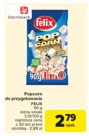 Pop corn solony Felix pop corn promocja