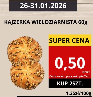 Kajzerka wieloziarnista 60g promocja w Supeco