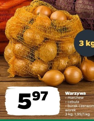 Cebula worek 3 kg promocja w Netto
