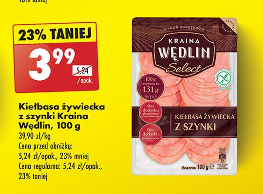 Kiełbasa żywiecka z szynki Kraina wędlin promocja