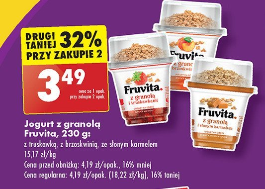 Jogurt słony karmel z granolą Fruvita promocja