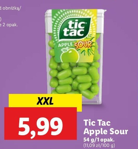 Cukierki apple sour Tic tac promocja