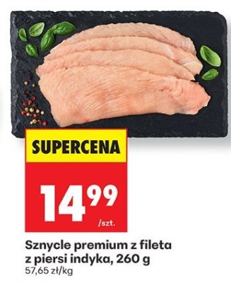 Sznycle premium z fileta z piersi indyka, 260 g promocja w Biedronka