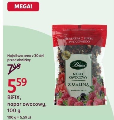 Napar owocowy z maliną, 100 g promocja w Rossmann