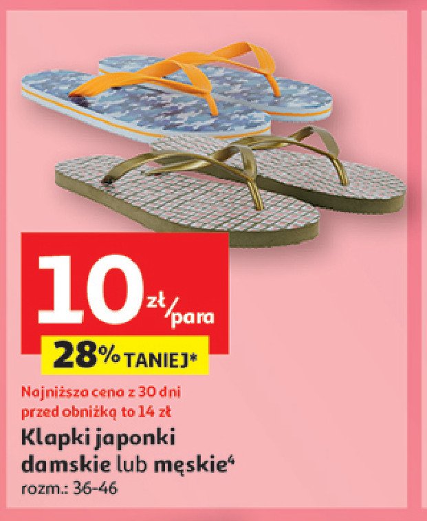 Klapki japonki plażowe męskie rozm 36-46 promocja w Auchan