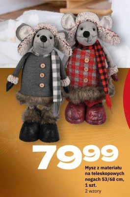 Mysz z materiału na teleskopowych nogach 53/68 cm, 1 szt. 2 wzory promocja w Twój Market