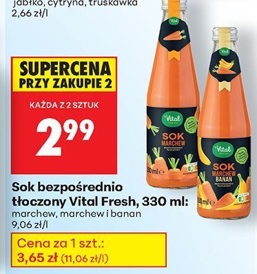 Sok bezpośrednio tłoczony marchew promocja w Biedronka