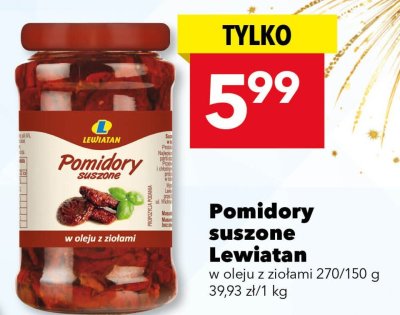 Pomidory suszone Lewiatan w oleju z ziołami 270/150 g promocja w LEWIATAN