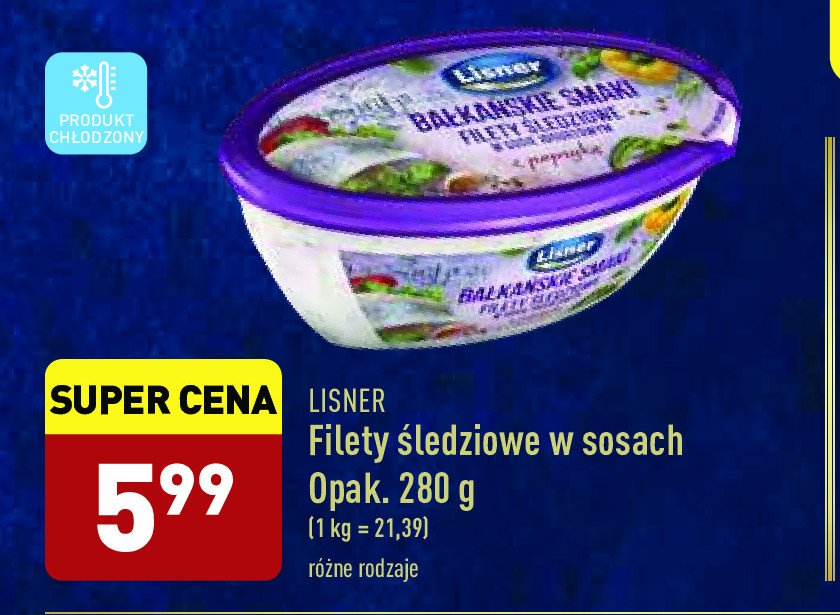 Filety śledziowe bałkańskie w sosie jogurtowym Lisner promocja