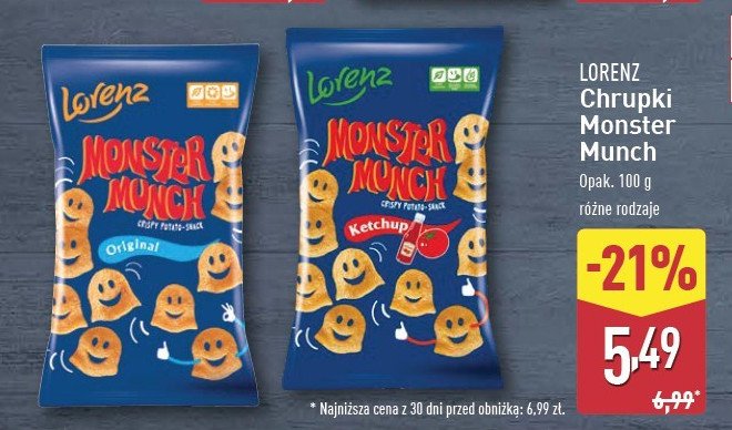 Chrupki Lorenz monster munch promocja w Aldi