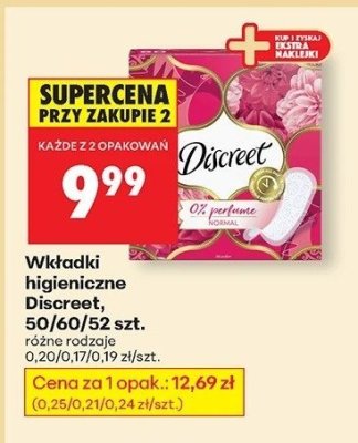 Wkładki higieniczne 50/60/52 szt. różne rodzaje promocja w Biedronka