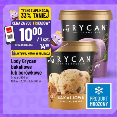 Lody Grycan bakaliowe lub borówkowe promocja w POLOmarket