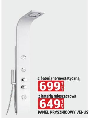 PANEL PRYSZNICOWY VENUS z baterią termostatyczną promocja w Merkury Market
