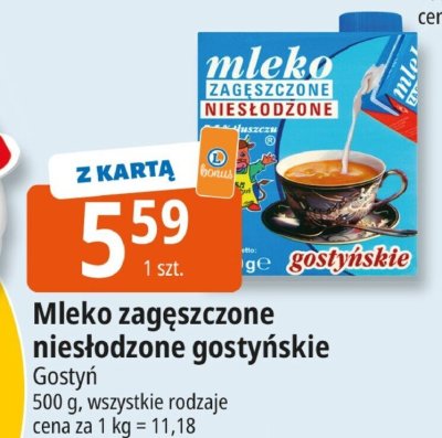 Mleko zag臋szczone nies艂odzone Gosty艅 promocja