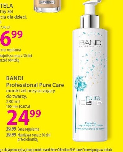 Morski żel oczyszczający do twarzy Bandi pure care promocja w Hebe