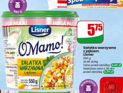 Sałatka warzywna z jajkiem Lisner promocja w Dino