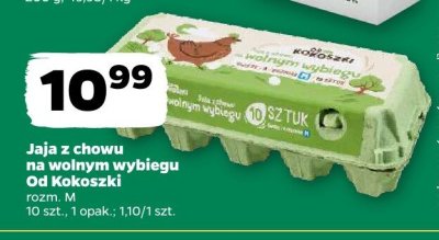 Jaja z chowu na wolnym wybiegu Od Kokoszki rozmiar M promocja w Netto