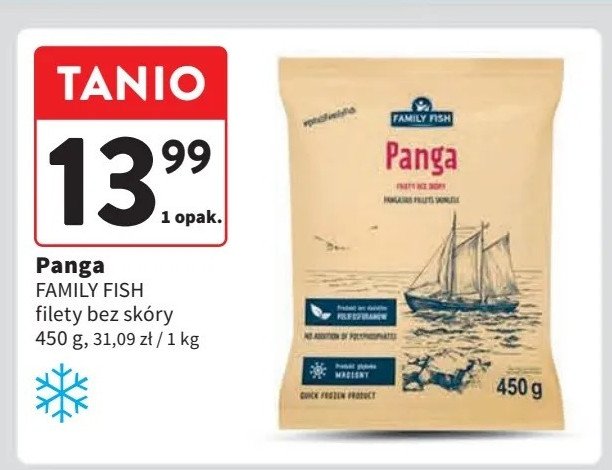 Panga filet bez skóry Family fish promocja w Intermarche